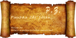Paschka Zöldike névjegykártya